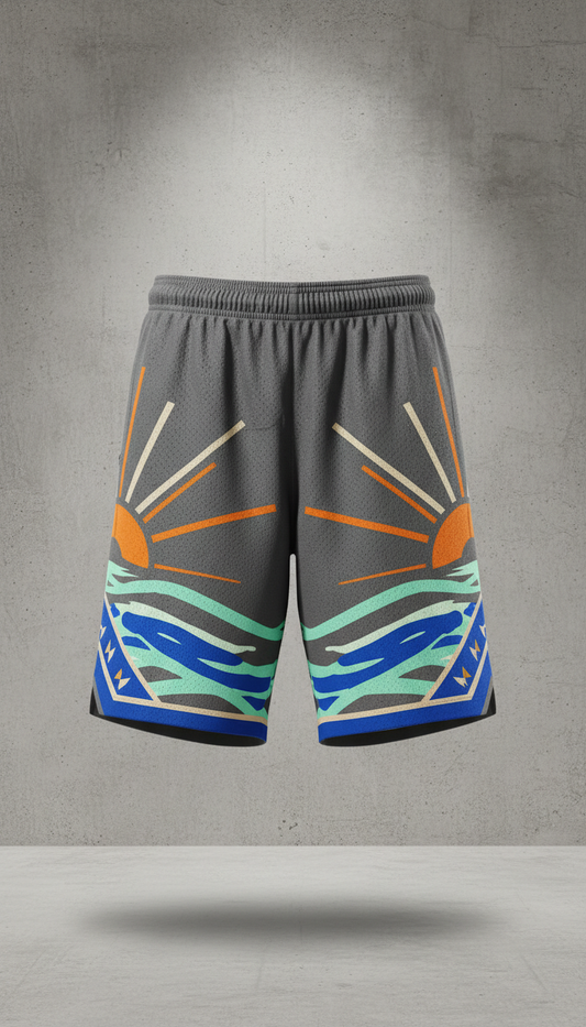 Concrete scripture detail basketball shorts
