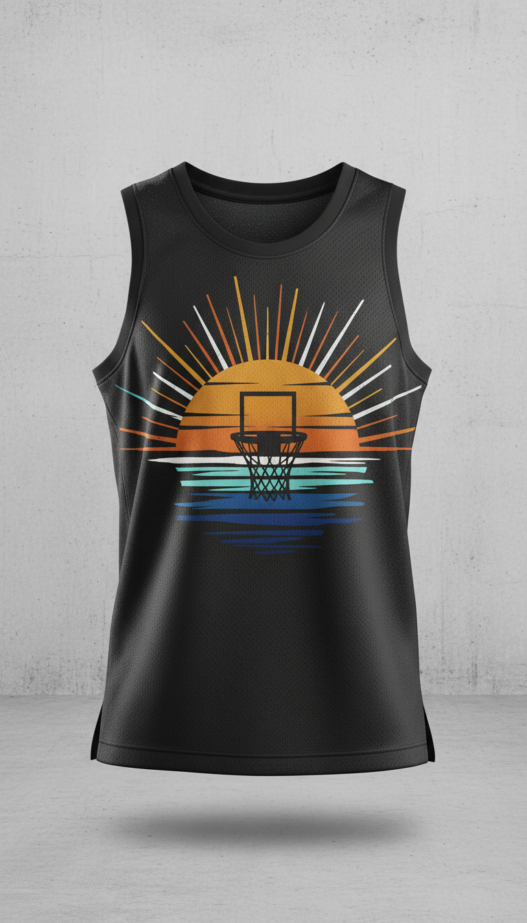 Sunset Hoop scripture print jersey