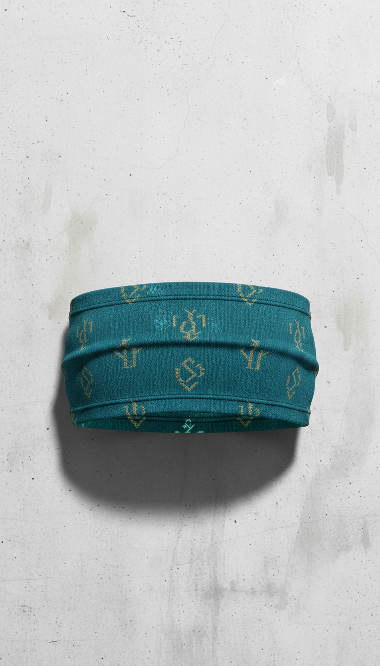 Uplift Teal performance scripture headband