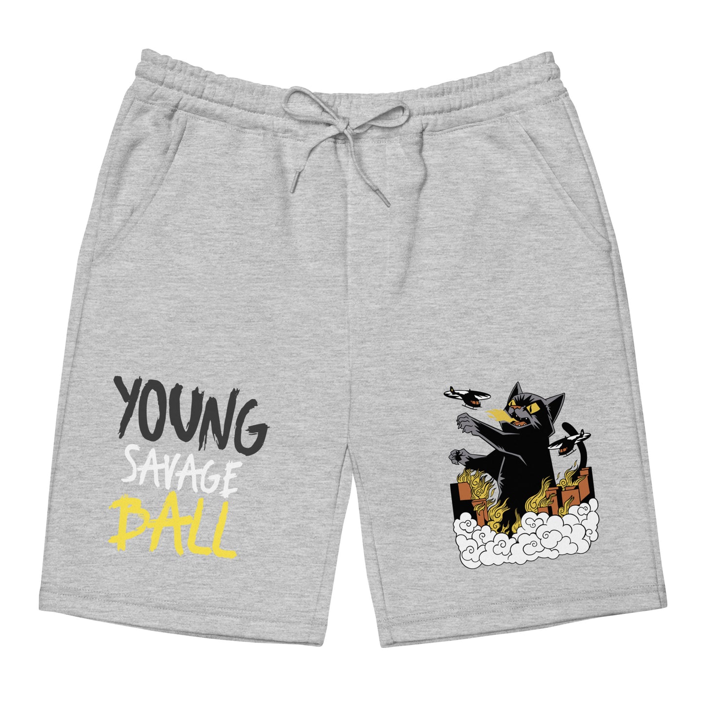 Game Time - Crazy Cat Basketball fleece shorts
